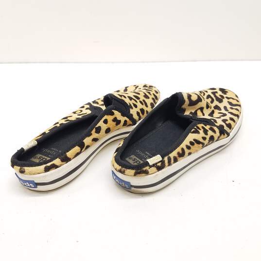 Kate Spade x Keds Leopard Print Calf Hair Slip On Sneakers Women's Size 6.5 image number 4