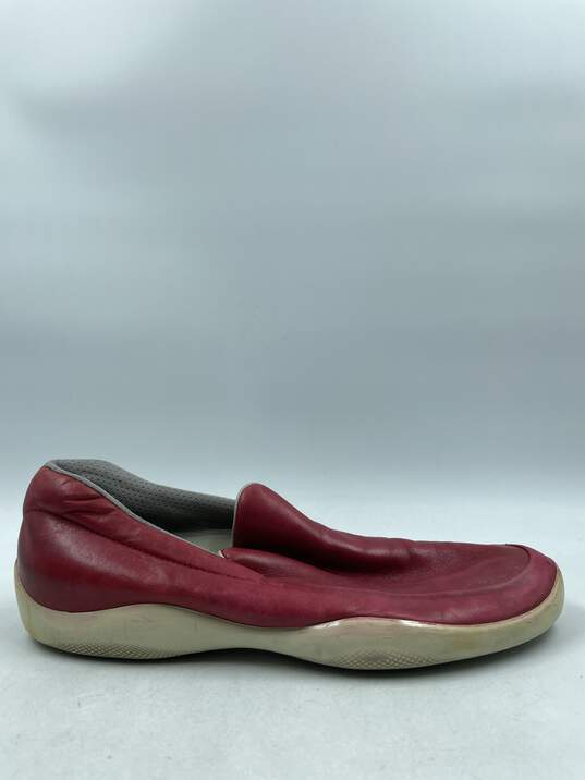 Authentic Prada Red Leather Loafers M 9.5 image number 1