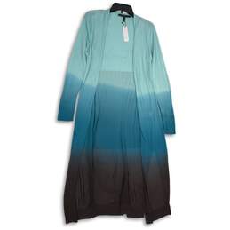 NWT White House Black Market Womens Blue Black Long Cardigan Sweater Size S