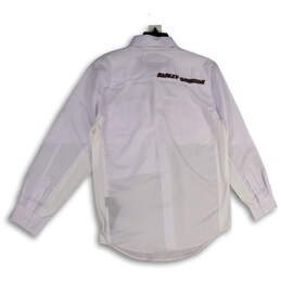 NWT Mens White Spread Collar Flap Pocket Long Sleeve Button-Up Shirt S alternative image