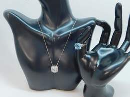 925 Sterling Silver White Sapphire, Blue Topaz & Diamond Accent Jewelry