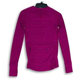 Athleta Womens Purple Striped Long Sleeve Round Neck Pullover T-Shirt Size XXS alternative image