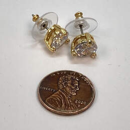 Designer Kate Spade Gold-Tone Clear Crystal Cut Stone Stud Earrings alternative image