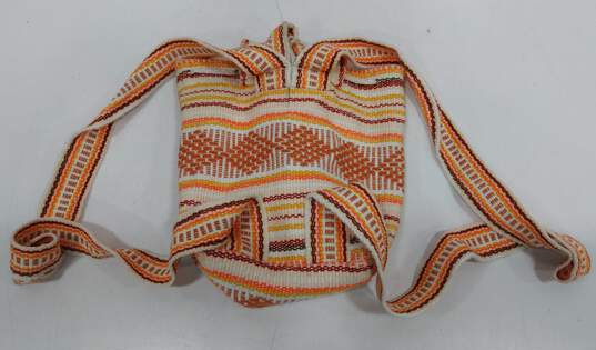 Pinzon Mexican Woven Mochila Serape Drawstring Beach Backpack Bag image number 8