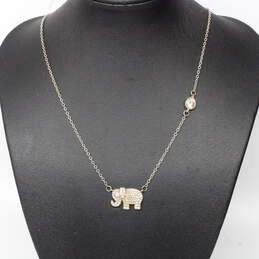 Dyadema Sterling Silver CZ Accent Elephant Necklace - 4.1g alternative image