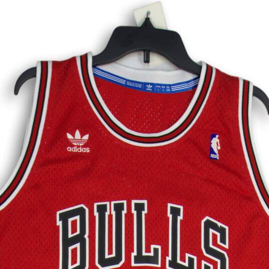 Adidas Mens Red Chicago Bulls Scottie Pippen #33 Hardwood Classics NBA Jersey L image number 3