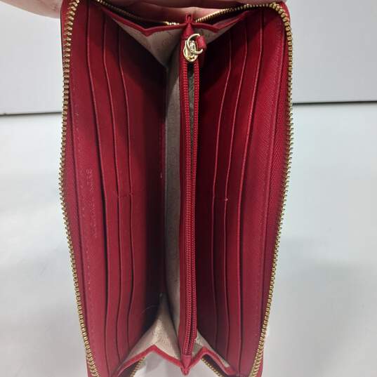 Michael Kors Jet Set Red Leather Wallet image number 4