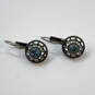 Designer Liz Palacios Silver-Tone Crystal Stone Lever lock Drop Earrings image number 1
