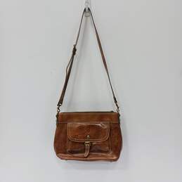 Patricia Nash Tuscania Leather Map Pattern Shoulder Handbag