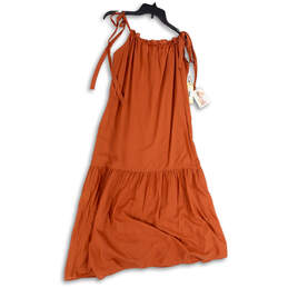 NWT Womens Brown Square Neck Sleeveless Knee Length A-line Dress Size L alternative image