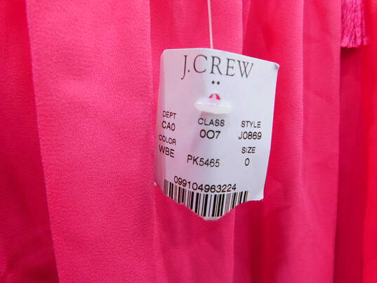 J. Crew Pink Off The Shoulder Tie Blouse Women's SZ 00 image number 4