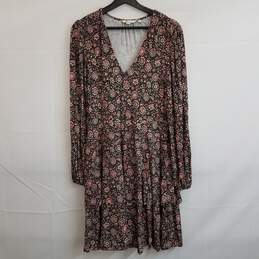 Mini floral print v neck tunic dress size 8 long