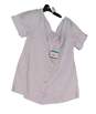 NWT Womens White Short Sleeve Casual Blouse Top Size Large image number 1