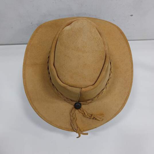 Men's Genuine Leather Tan Hat Size M image number 4