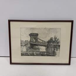 Signed Chain Bridge Drawing Numbered 63/100