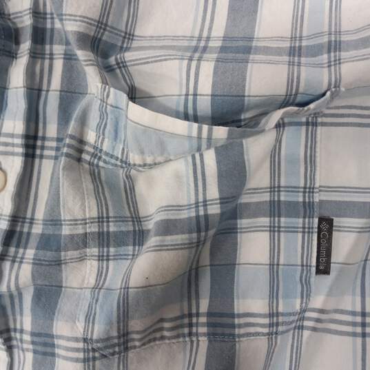 Men's Columbia Short-Sleeve Plaid Button-Up Shirt Sz L image number 5