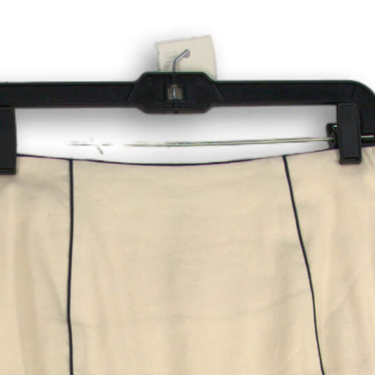 Womens White Flat Front Elastic Waist Pul-On A-Line Skirt Size 16W image number 4