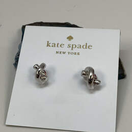 Designer Kate Spade Silver-Tone Fashionable Sailors Knot Stud Earrings