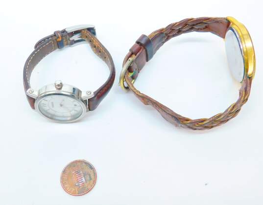 2 - Women's VNTG Fossil Brown Leather Analog Watches image number 7