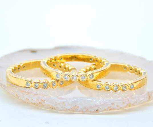 (3) Kate Spade Gold Tone Cubic Zirconia Stacking Rings 5.0g image number 1