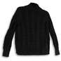 Mens Gray Knitted Long Sleeve Turtleneck Side Slit Pullover Sweater Size S image number 1