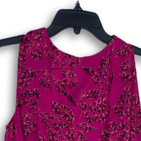 NWT White House Black Market Womens Pink Floral Sleeveless Blouse Top Size S image number 4