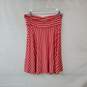 Max Studio Coral & White Striped Patterned Pull On A Line Skirt WM Size M NWT image number 2