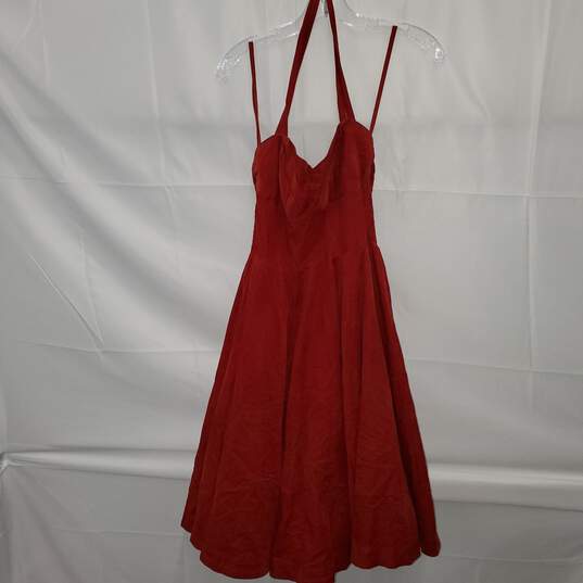 Girls From Savoy Anthropologie Red Sleeveless Zip Back Dress Size 2 image number 1