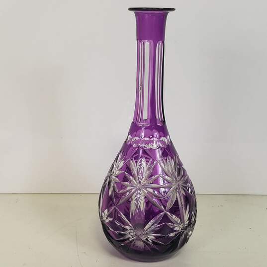 Crystal Decanter Purple Cut Crystal Artisan Decanter/Stopper image number 6