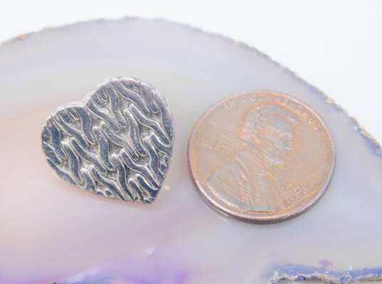 JAI John Hardy 925 Stamped Chain Pattern Heart Tie Tack Pin 3.6g image number 4