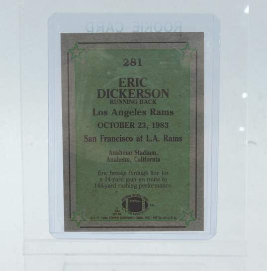 1984 HOF Eric Dickerson Topps Rookie Card Los Angeles Rams image number 2