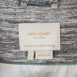 Kate Spade Women Silver Cowl Neck Button Up Shirt L alternative image