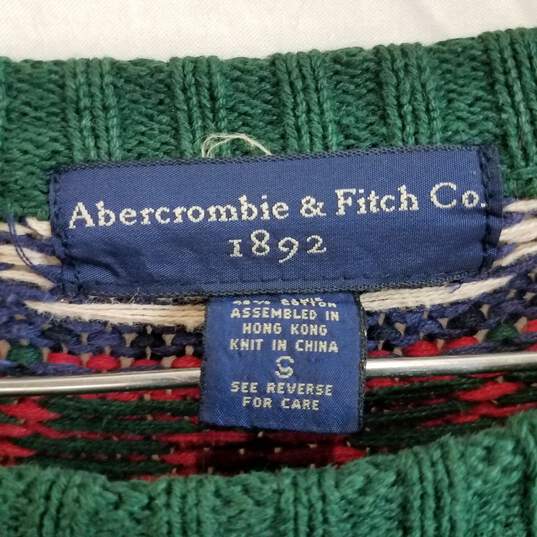 Abercrombie & Fitch vintage multicolor patterned knit sweater men's S image number 3