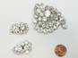 VNTG Weiss Icy Clear Rhinestone Statement Brooch w/Earrings 39.2g image number 4