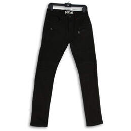 Mens Black Denim Dark Wash 5-Pocket Design Skinny Leg Jeans Size 30x31
