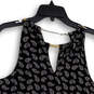 NWT Womens Black White Paisley Sleeveless Keyhole Neck Blouse Top Size L image number 4