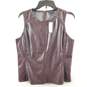 Ann Taylor Women Brown Faux Leather Vest M NWT image number 1