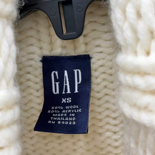 GAP Womens White Knitted Long Sleeve Turtleneck Pullover Sweater Size XS image number 3