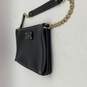 Womens Black Leather Zipper Semi Chain Strap Shoulder Handbag Purse image number 6