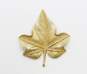 Vintage Crown Trifari Brushed Gold Tone Leaf Brooch 20.1g image number 1