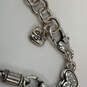 Designer Brighton Silver-Tone Heart Charm Link Chain Bracelet With Dust Bag image number 4