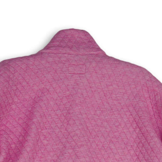 NWT Womens Pink Long Sleeve Mock Neck Half Button Quilted Jacket Size Large image number 4