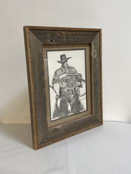 Where's Mama? Cowboy Rustic Print by Glen S. Powell Signed Realism Matted Framed alternative image