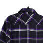 NWT Mens Purple Gray Plaid Collared Flap Pocket Button-Up Shirt Size Medium image number 4