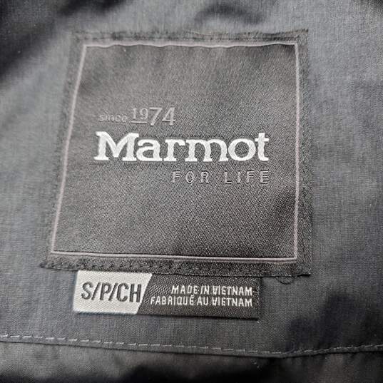 Marmot Fur Trim Hooded Full-Zip Black Puffer Jacket S/P image number 3