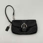 Womens Black Leather Bag Charm Inner Divider Buckle Flap Wristlet Wallet image number 1