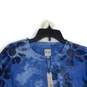 NWT Nic+Zoe Womens Blue Floral Horizon Petal Long Sleeve Pullover Sweater Size M image number 3