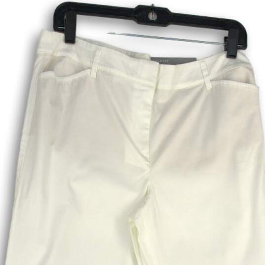 NWT Talbots Womens White Flat Front Slash Pocket Cropped Pants Size 8 image number 3