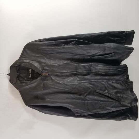 Dona Michi Women Black Zip Up Leather Jacket XXL image number 1