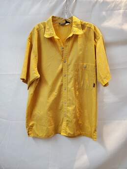 Patagonia Yellow Short Sleeve Button Up Shirt Size M